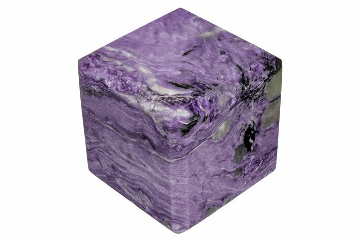 Polished Purple Charoite Cube - Siberia #211796